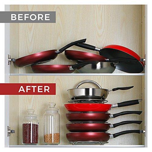 Decoformax Adjustable Pan Pot Organizer Rack For Cookware 5 Tier Cook