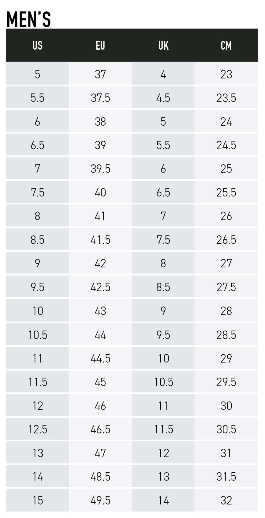 SIZE CHARTS – Ride Concepts