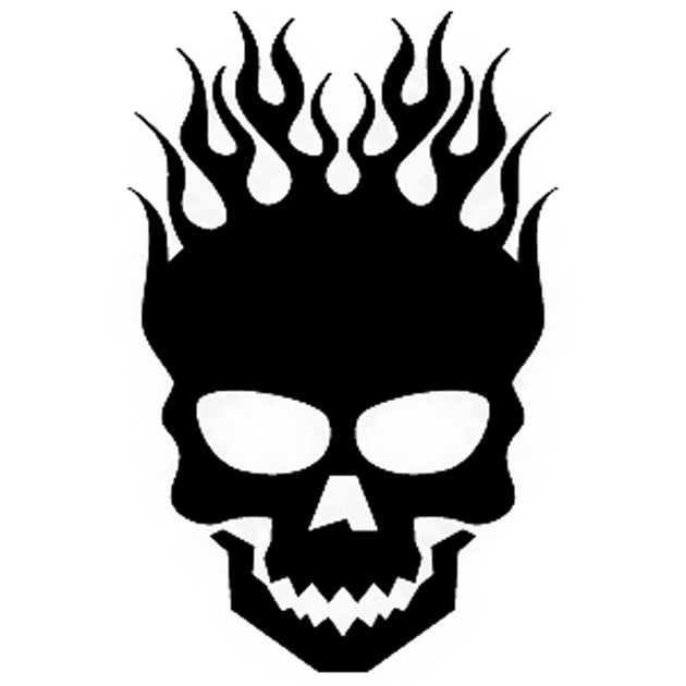 Flaming Skull | Glitter Tattoo Stencil – Henna Caravan