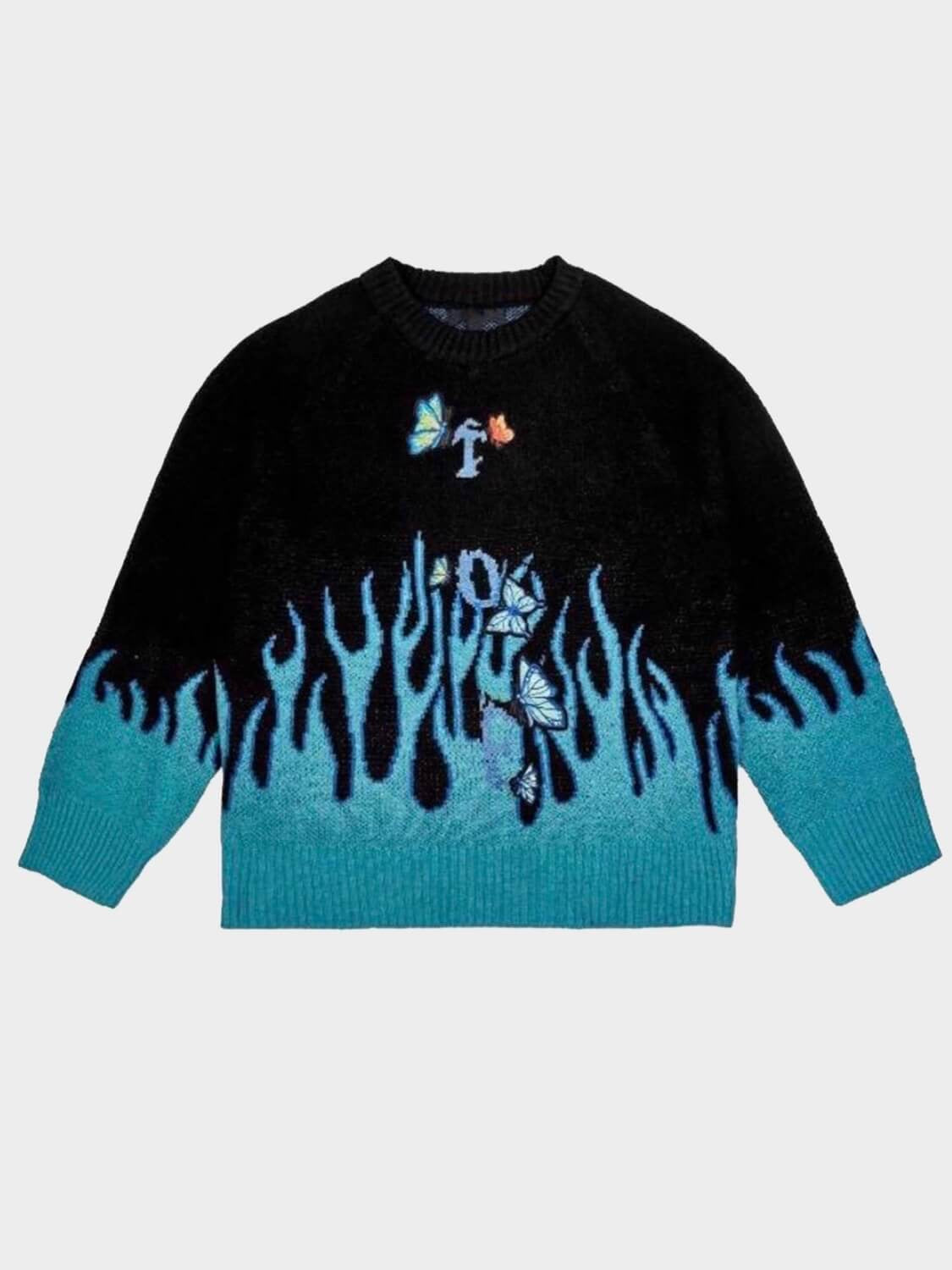 sweater with flames