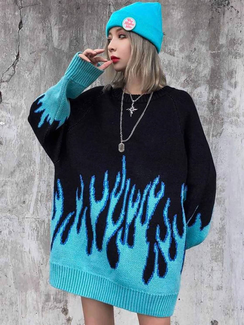 blue flame sweater