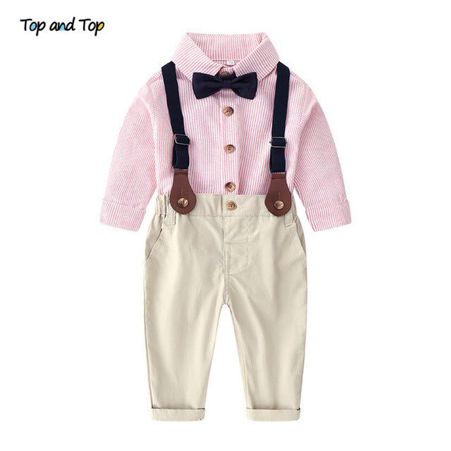 infant suspenders and bow tie outfit