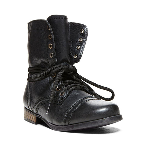 steve madden troopa black leather