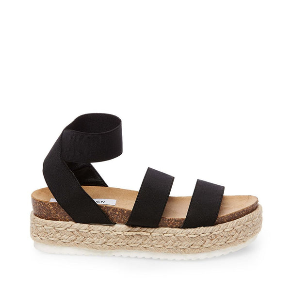 steve madden black slip on sandals