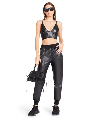 Faux Leather Joggers