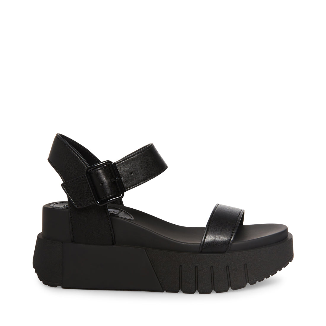 steve madden sandals platform black
