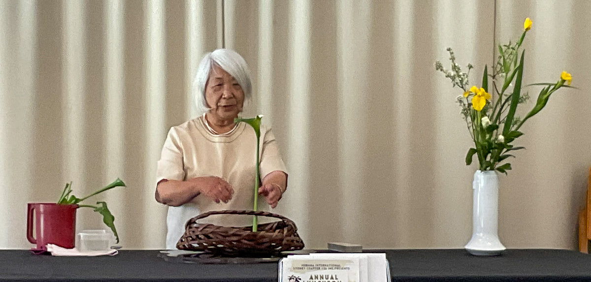 Megumi demonstrating ikebana