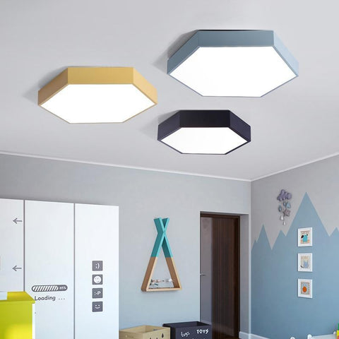 Hex Ceiling Lights Warmly