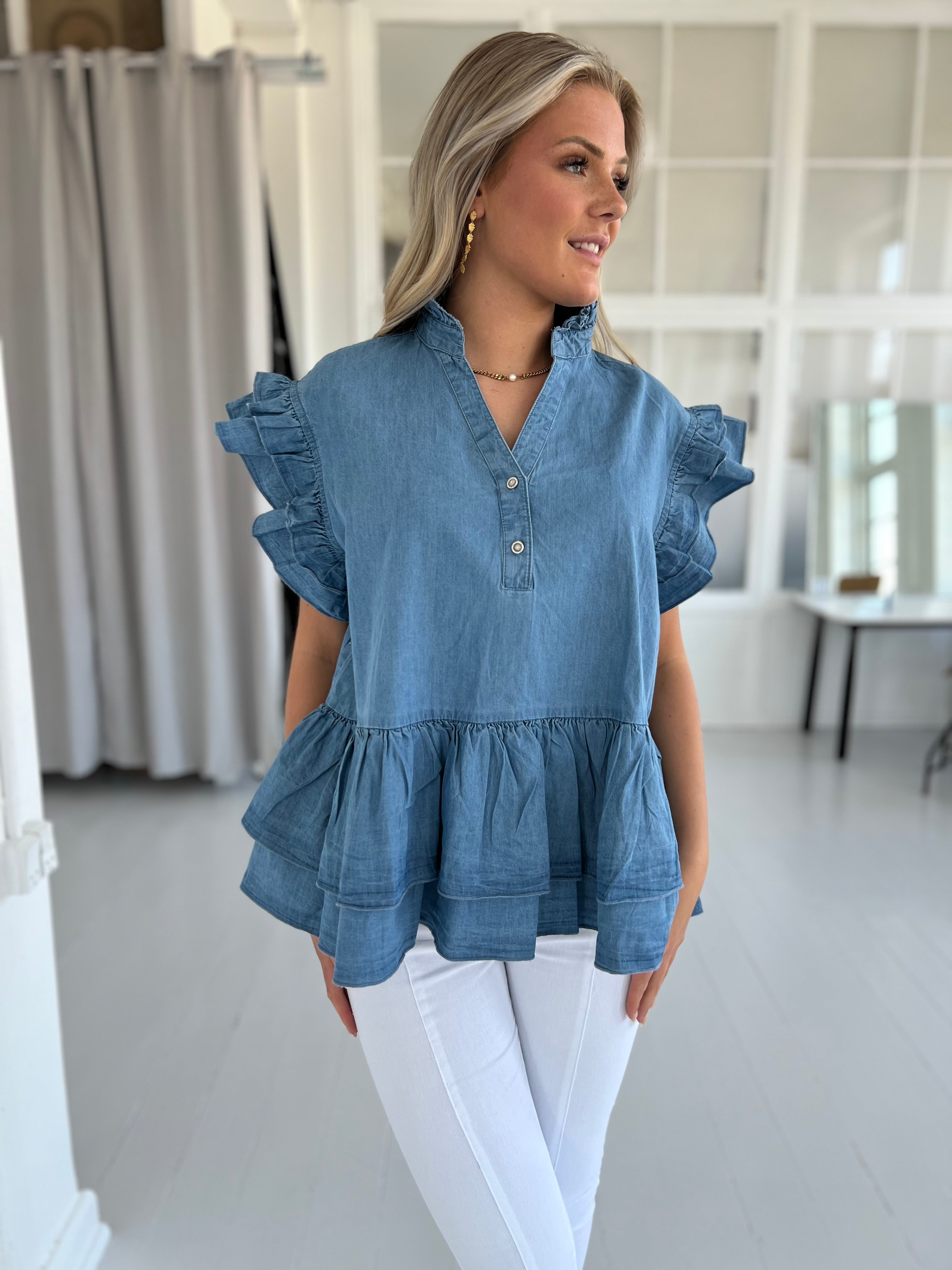 Se Gaspar Jada Blouse (1327) - S/M hos Åberg Copenhagen