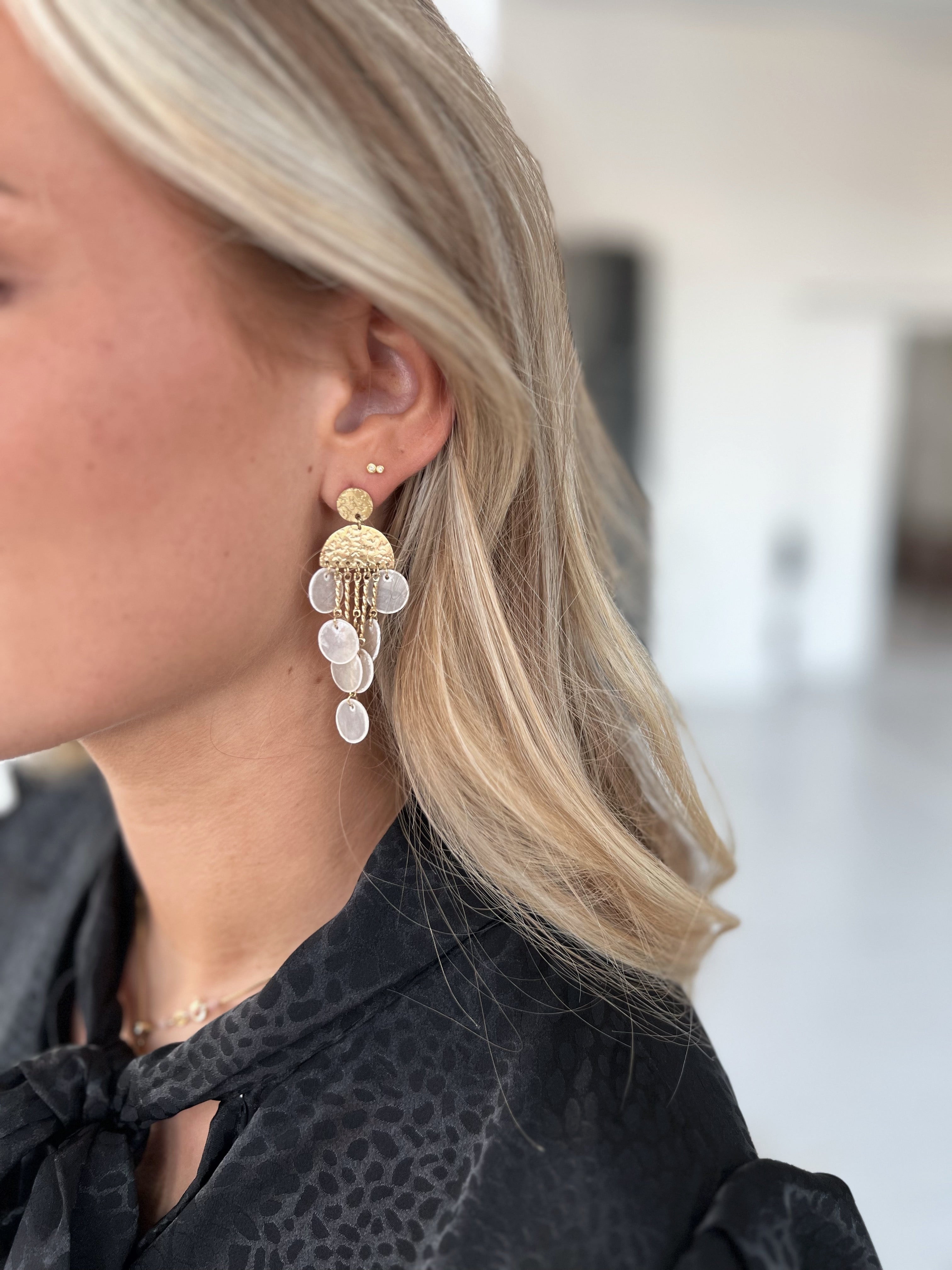 Billede af Beli bohemian earring - Hvid/guld