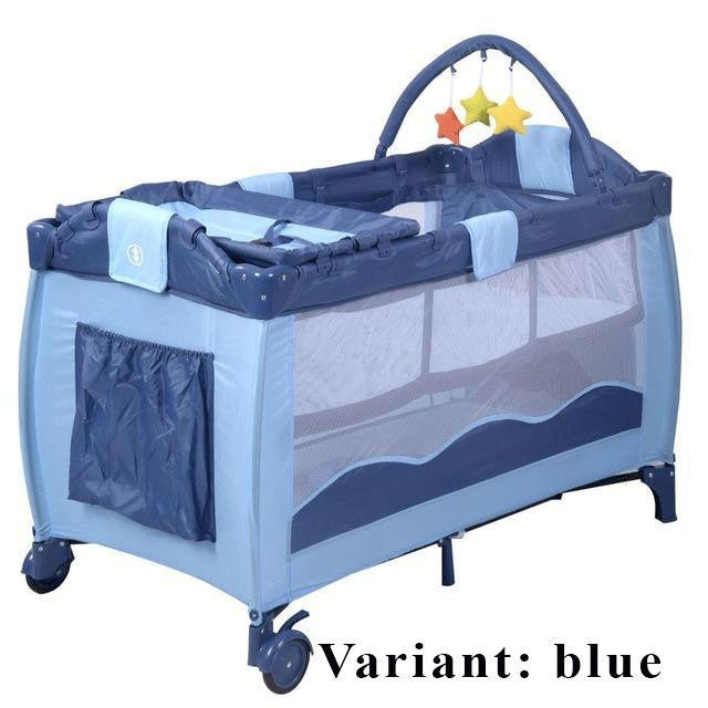 New Blue Baby Crib Playpen Playard Pack Travel Infant Bassinet Bed