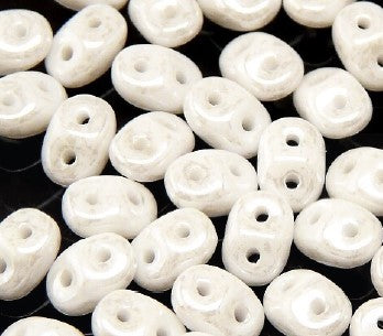 Matubo Superduo 2.5 x 5 mm 00030-14400 White Luster Glass Beads - 5 or 10 gm