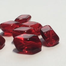 Load image into Gallery viewer, Transparent Ruby Red Glass Faceted Oval Beads, 14 x 7 mm, 7 Beads