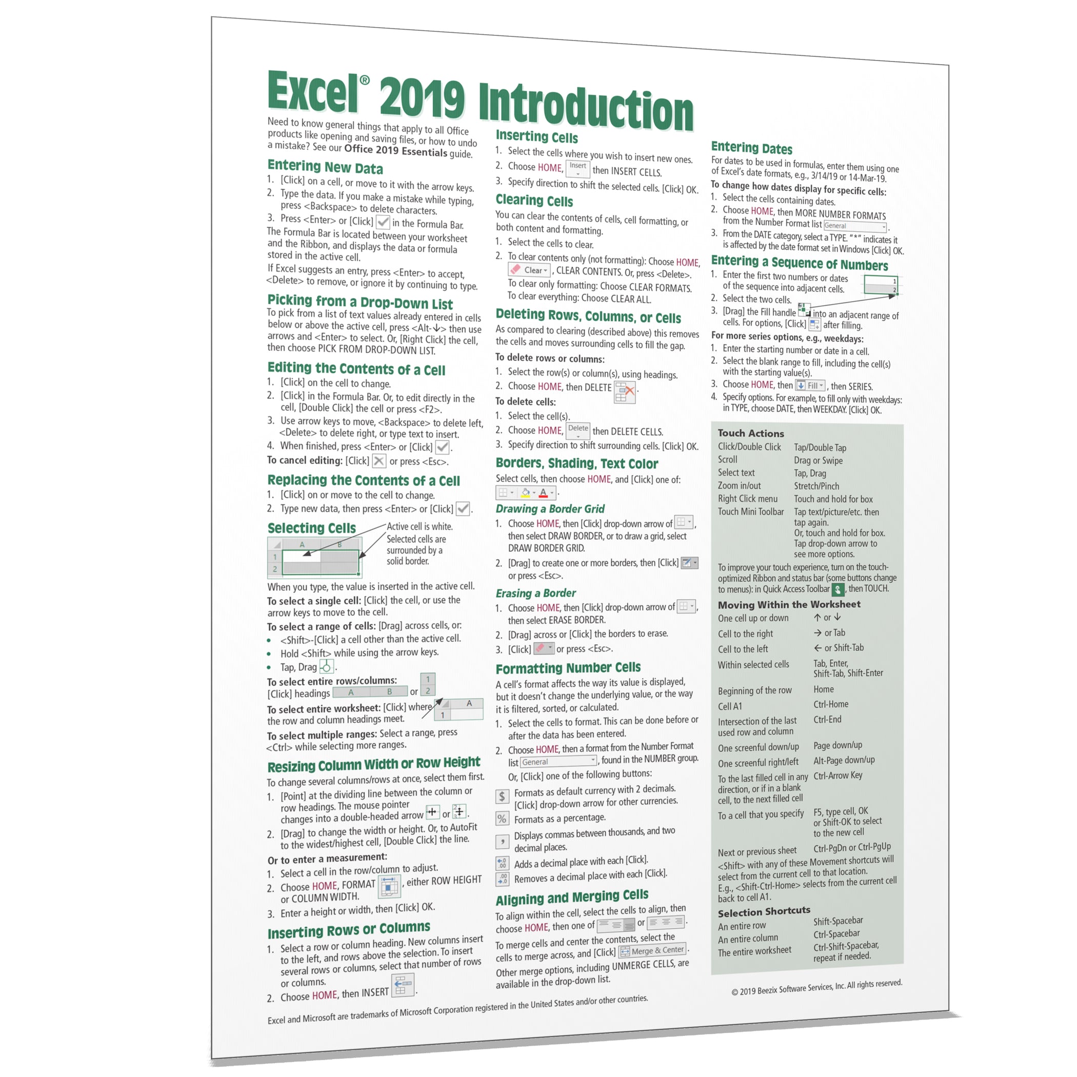 excel keyboard shortcuts cheat sheet 2007