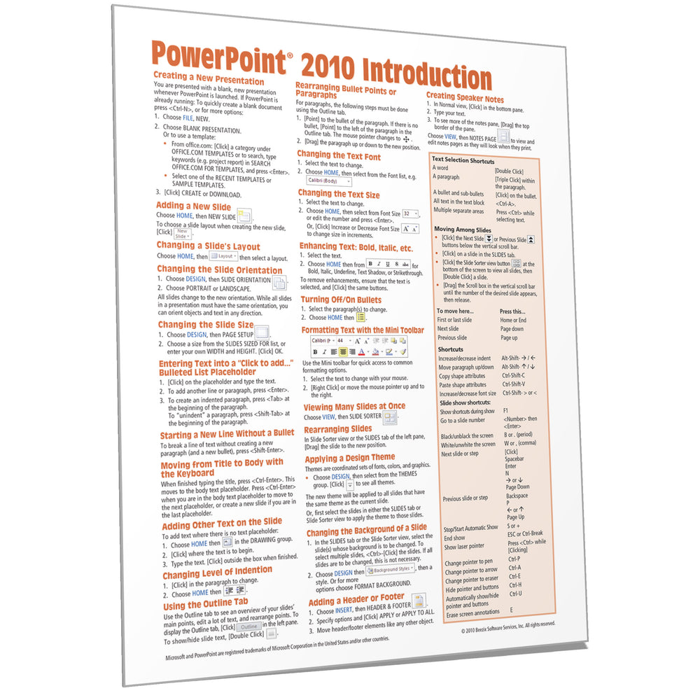 powerpoint quick reference guide free