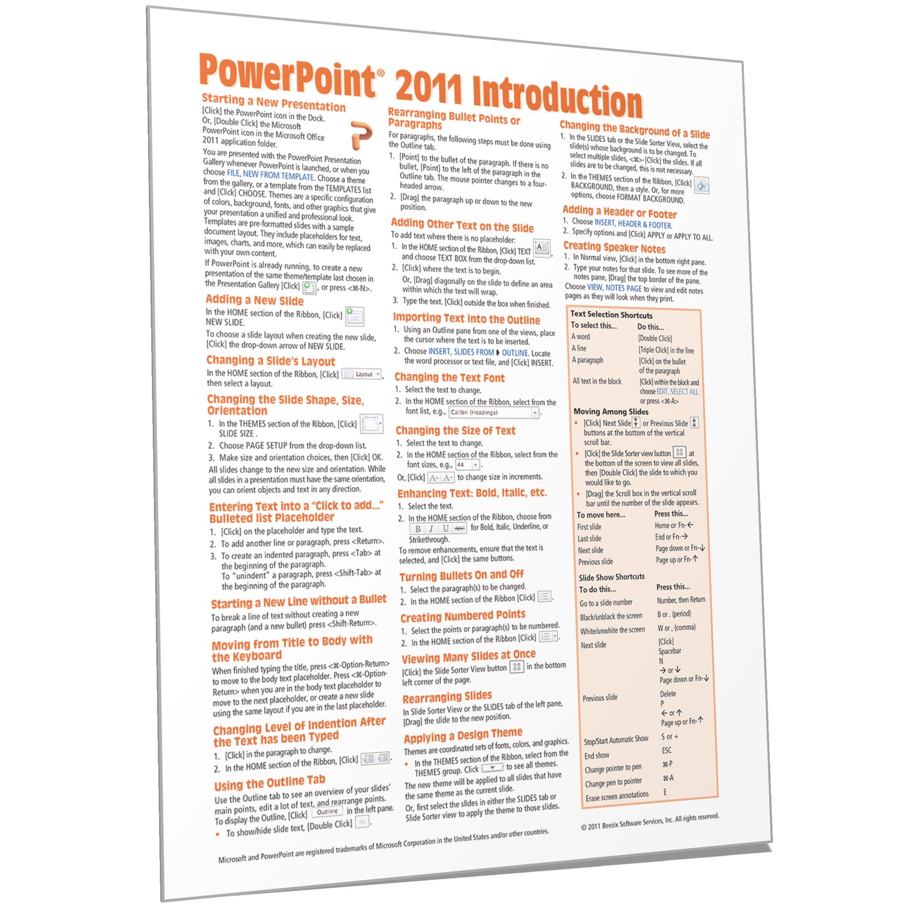 powerpoint for mac cheat sheets