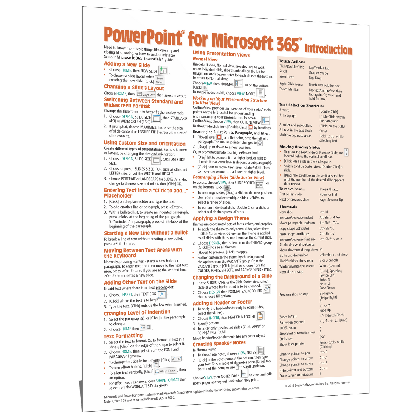 Powerpoint For Office 365 Quick Reference Guide Cheat Sheet Beezix 4184