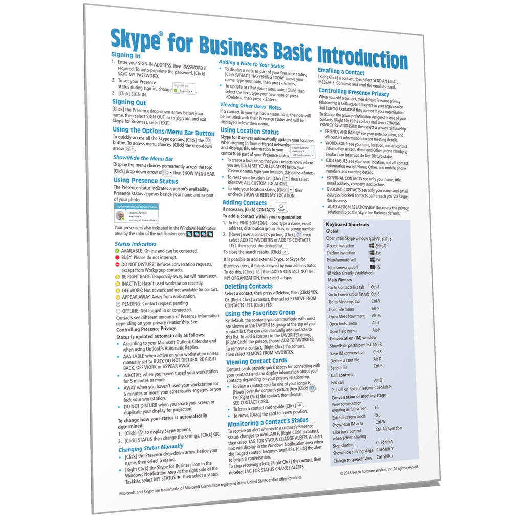 Microsoft 365 Quick Reference Guides Cards Cheat Sheets — Beezix 8631