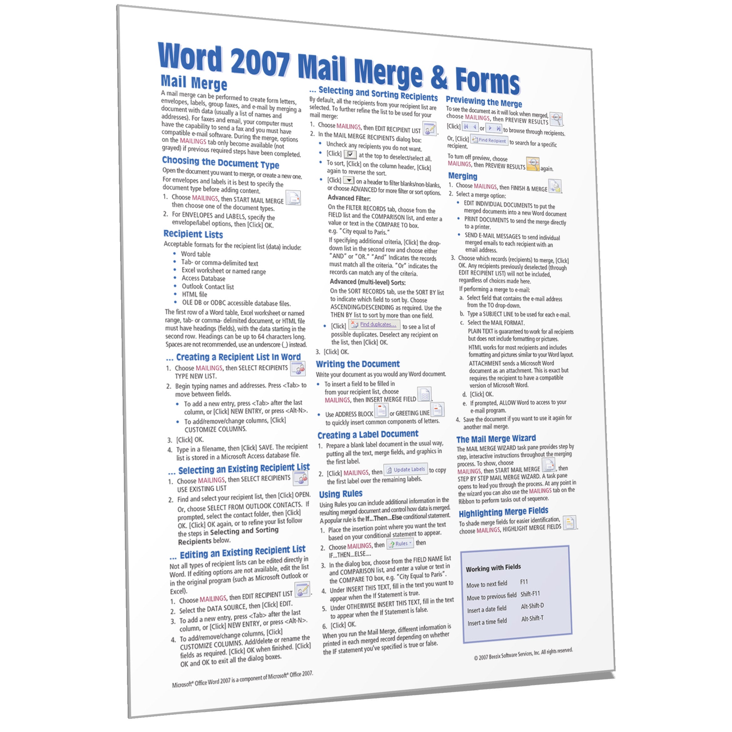 how to mail merge labels from excel to word 2007