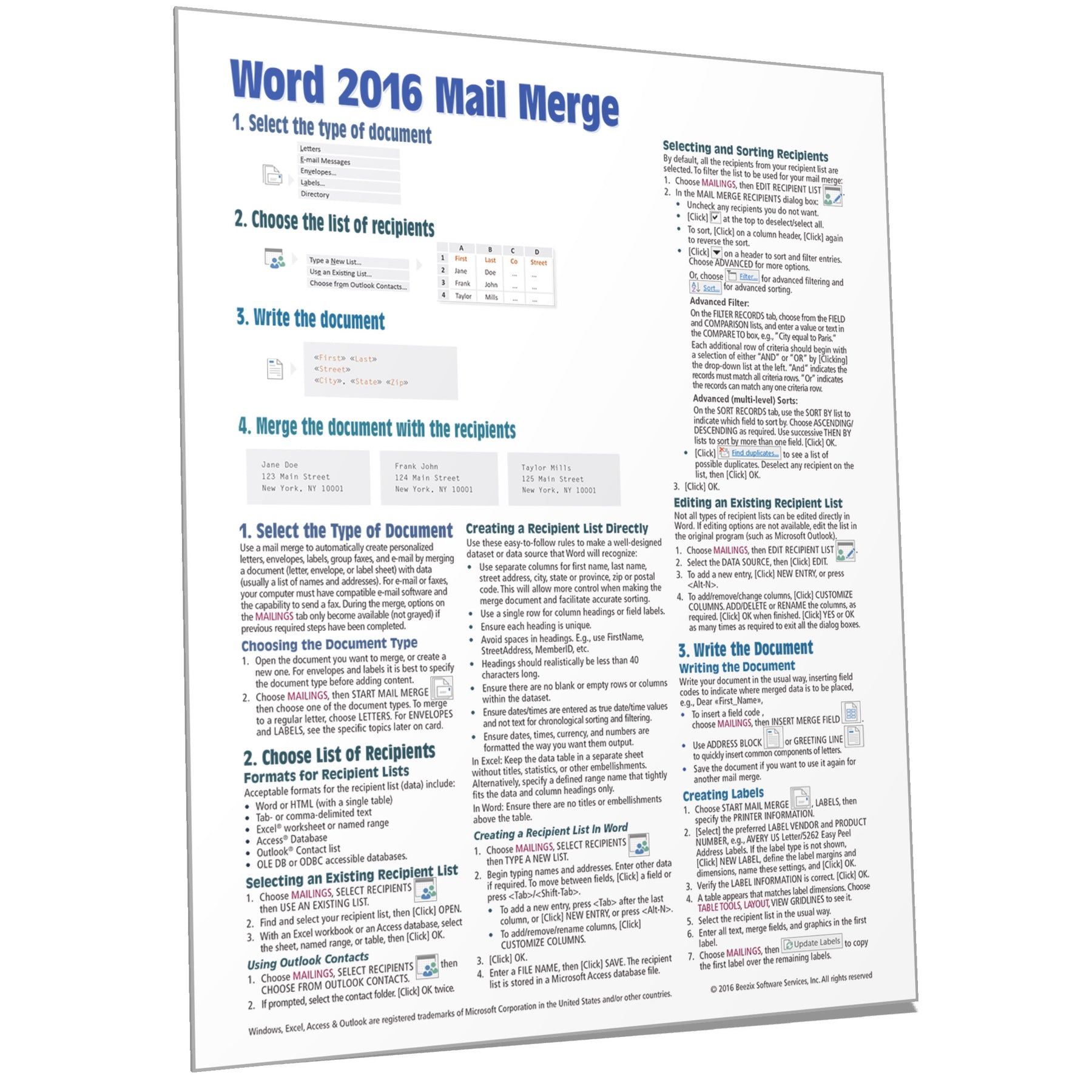 creating mail merge in word 2016