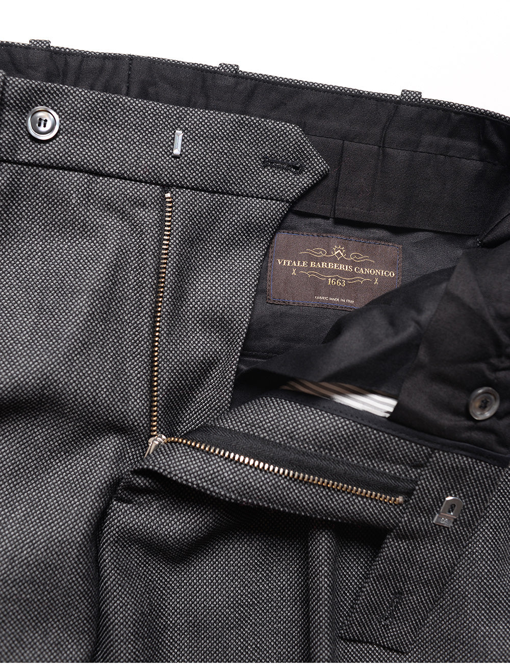 BROOKLYN TAILORS - BKT50 Tailored Trousers in Birdseye Weave - Storm Gray