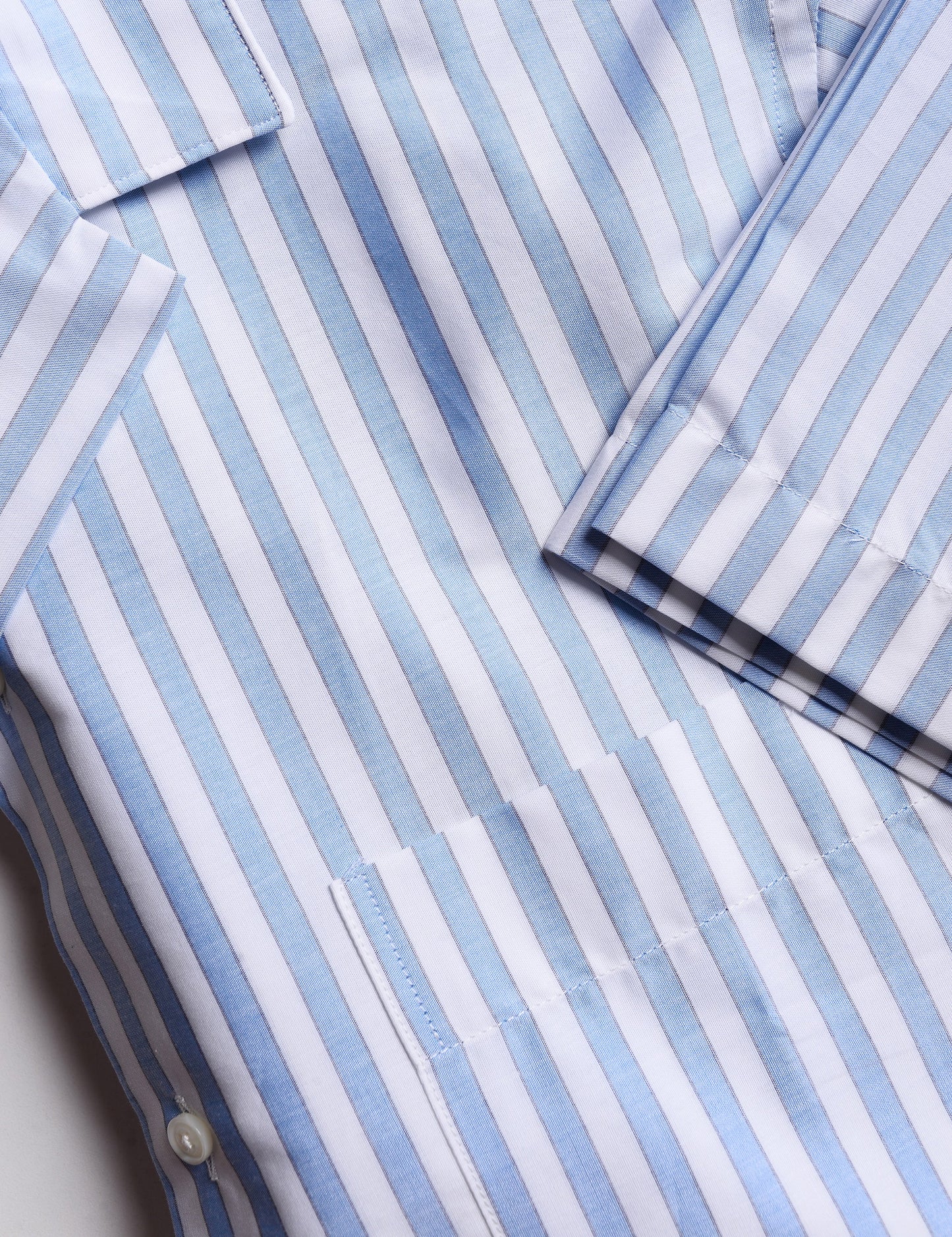 BKT18 Camp Shirt in Bar Stripe - Air Blue – Brooklyn Tailors