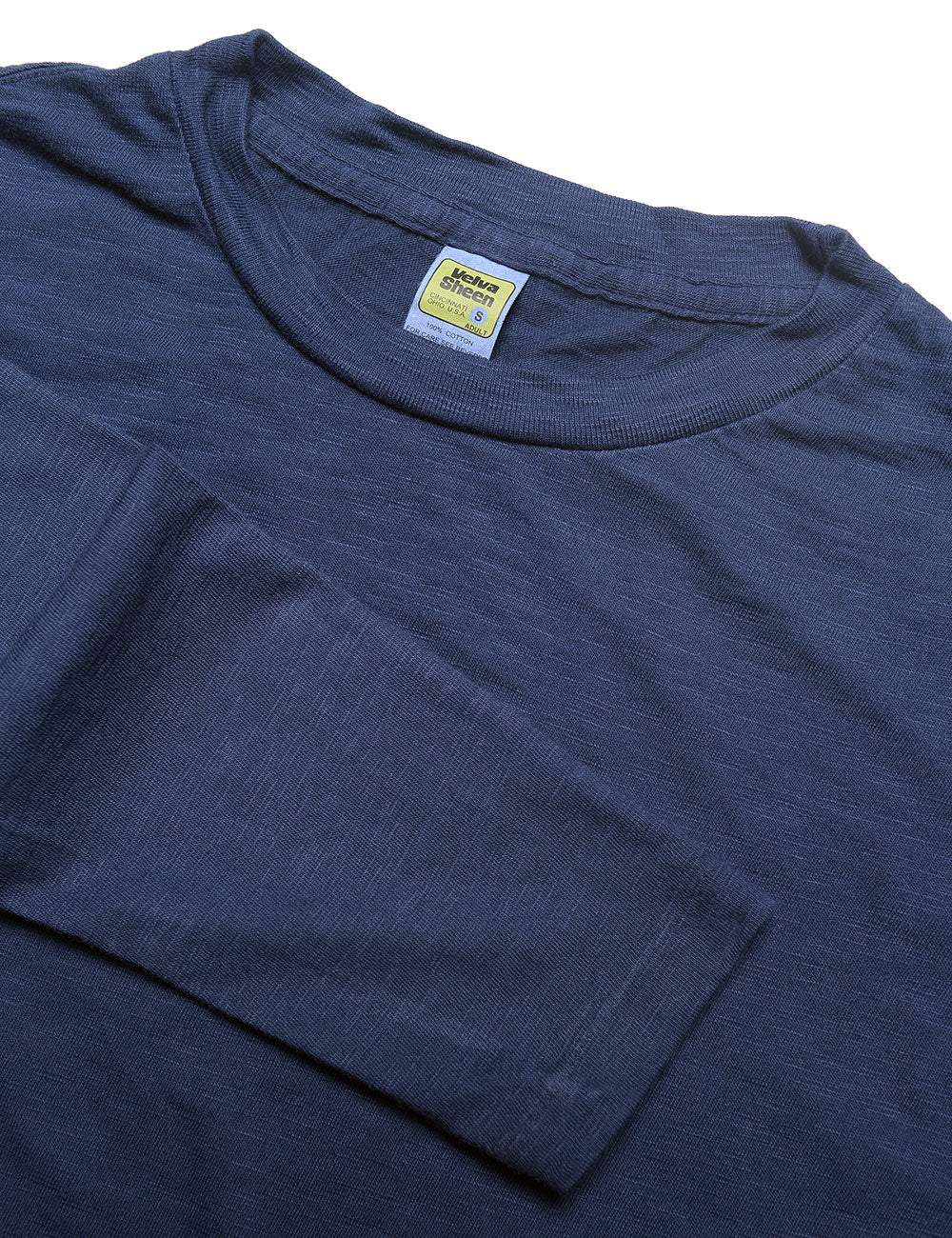 VELVA SHEEN - Long Sleeve Crewneck T-Shirt in Navy