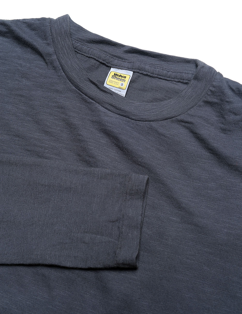 VELVA SHEEN - Long Sleeve Crewneck T-Shirt in Washed Black