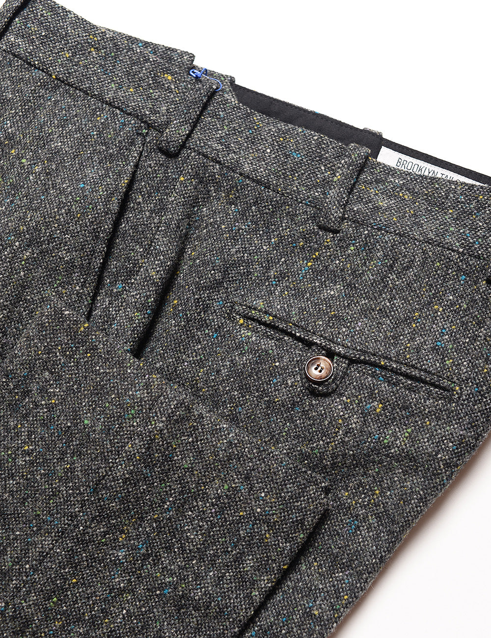 BROOKLYN TAILORS - BKT50 Tailored Trouser in Flecked Donegal Tweed - Lead Gray