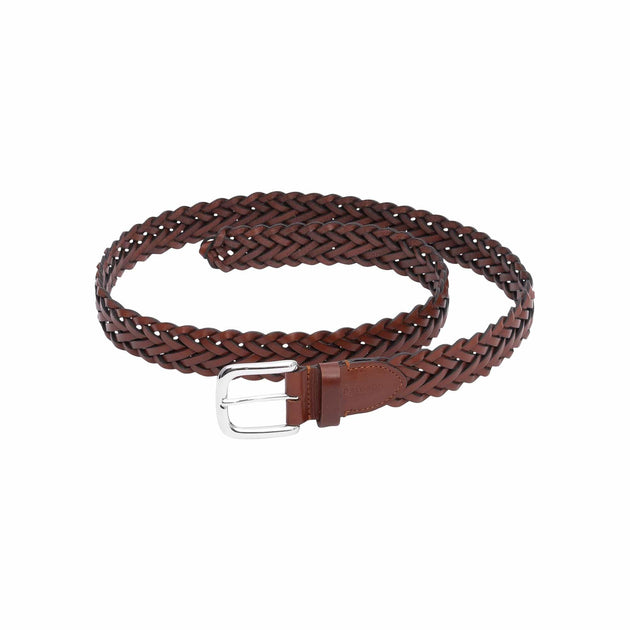 Renato Hand-Braided Leather Cognac Belt | Kaufmann Mercantile