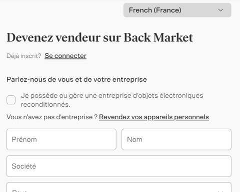 vendre sur backmarket