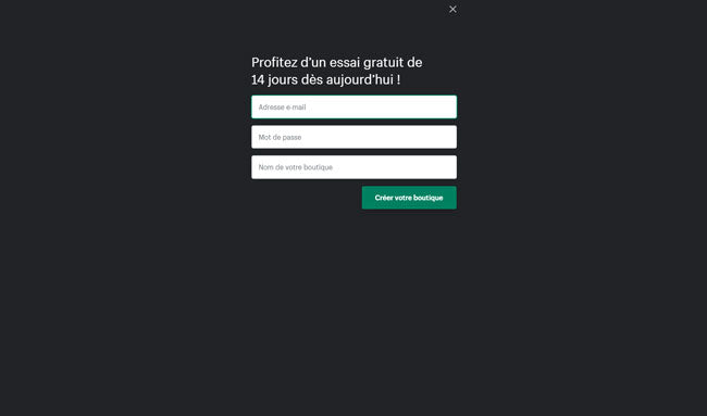 créer un compte Shopify