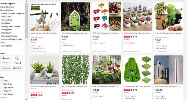 niche dropshipping jardinage interieur