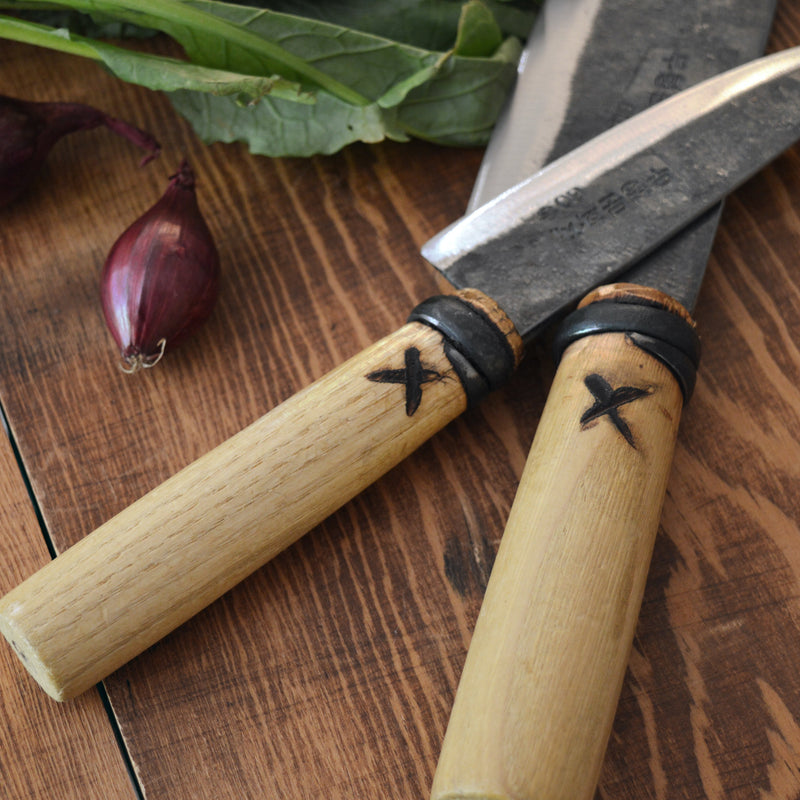 Master Shin Korean Knife made of carbon steel repurposed from railroad tracks. Kitchen knife, vegetable knife, sashimi knife, chef's knife. Korean Kitchen Knives in Boston.