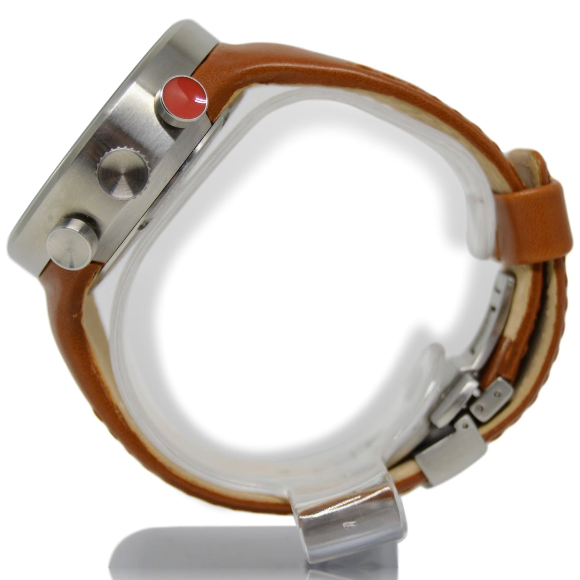 Nike Heritage Alarm Chrono Tan Leather Watch WC0054-251 | Rare Find | - Elevn:59