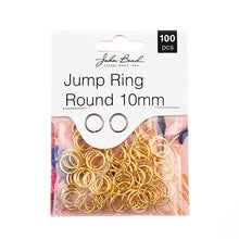 Load image into Gallery viewer, John Bead Jump Ring Round Plated 10mm 100pcs
