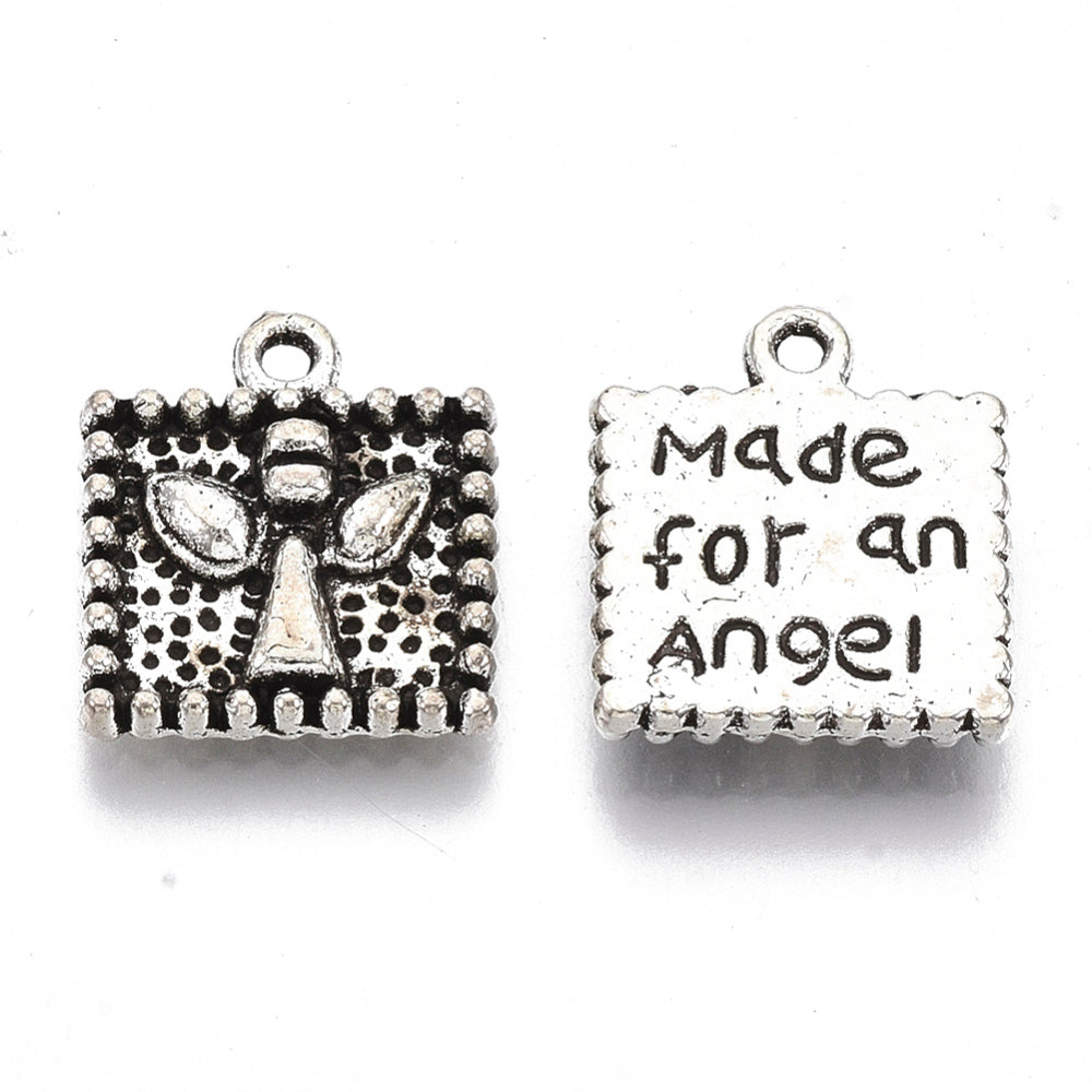 Silver Fairy Angel Charms 10 per bag-B5723-BULK