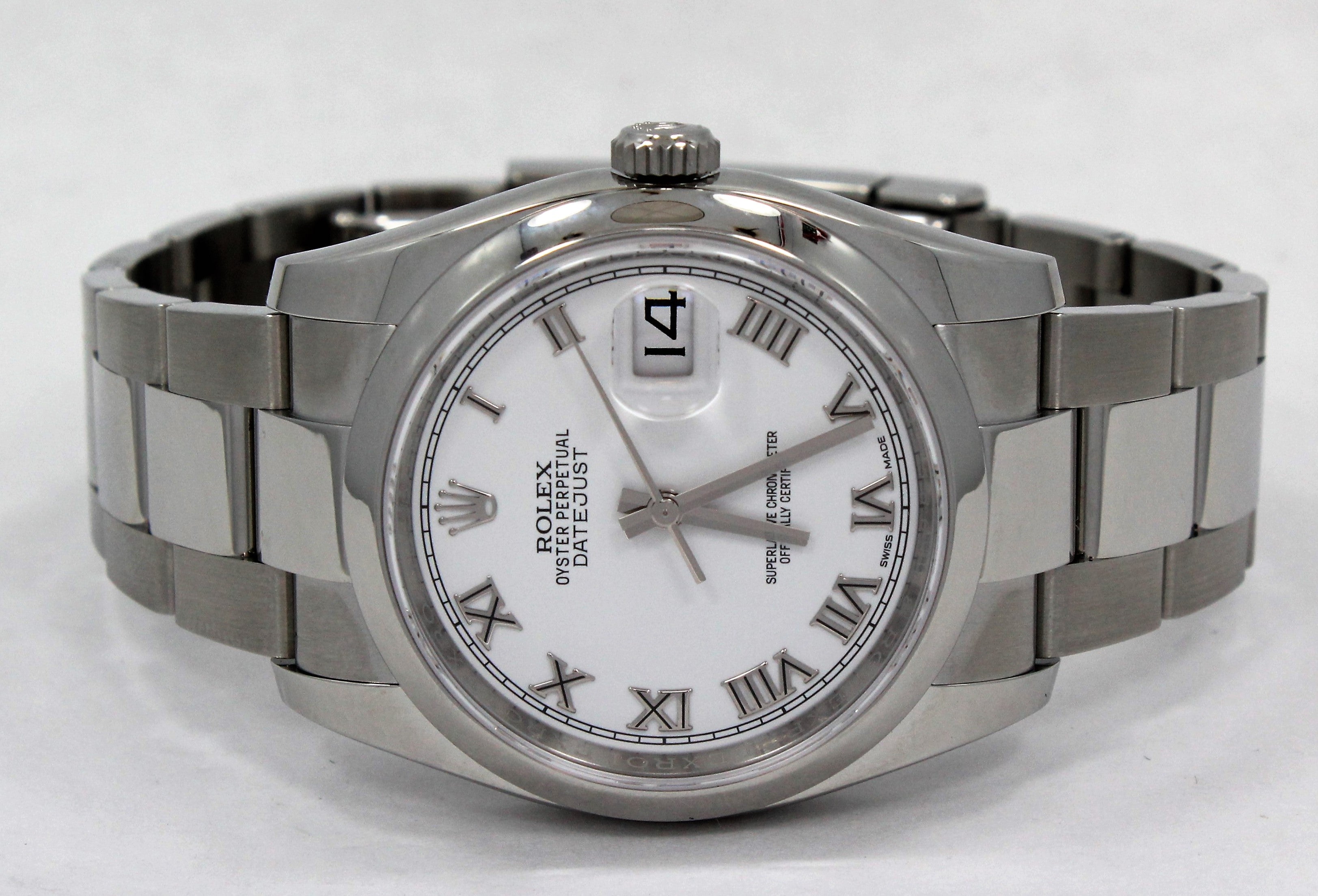 rolex datejust white roman