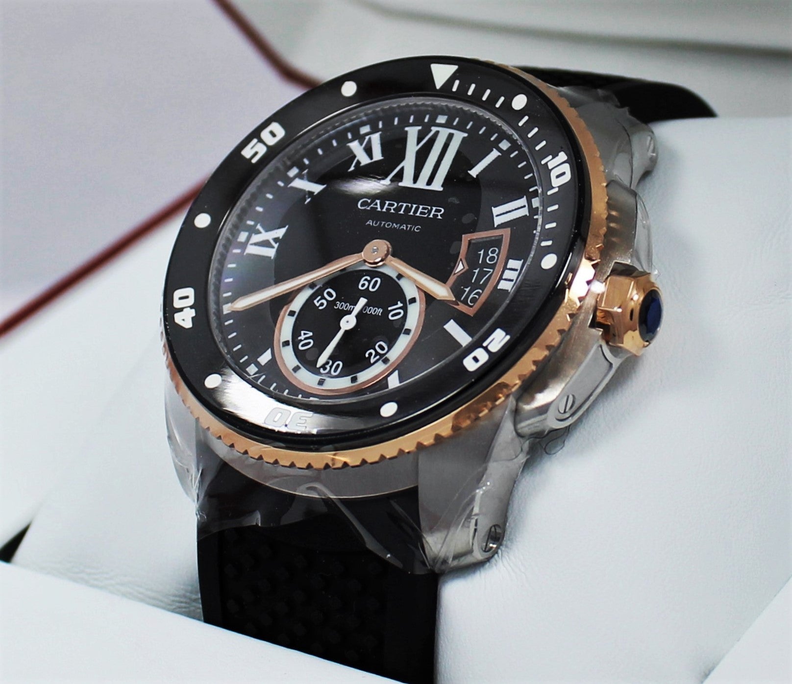 calibre de cartier watch large model 18k pink gold