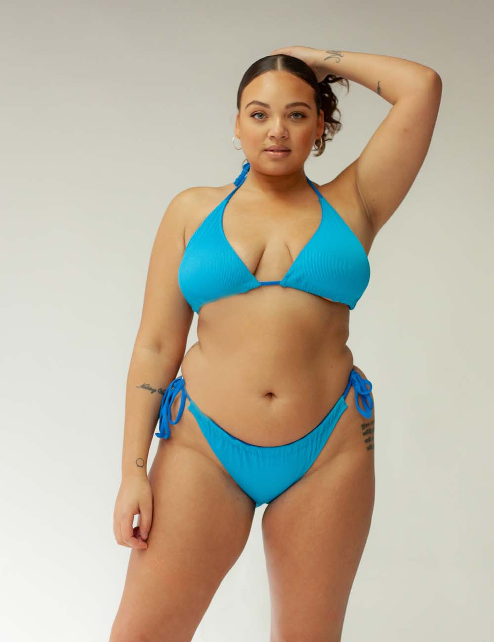 plus size blue bikini