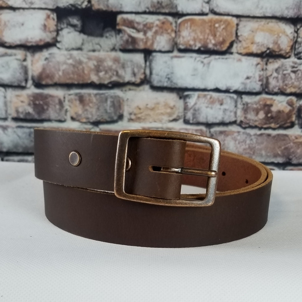 Merek Crazy Horse Distressed Men's Leather Belt - Cellar Leather