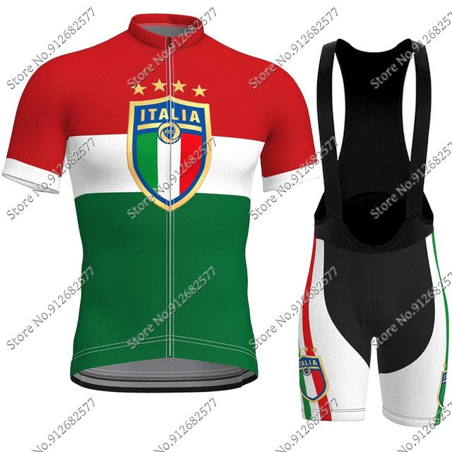 Italy National Team 2022 Cycling Jersey Set Spanish Bicycle Clothing Road Bike Shirts Suit Bicycle Bib Shorts MTB Ropa Maillot