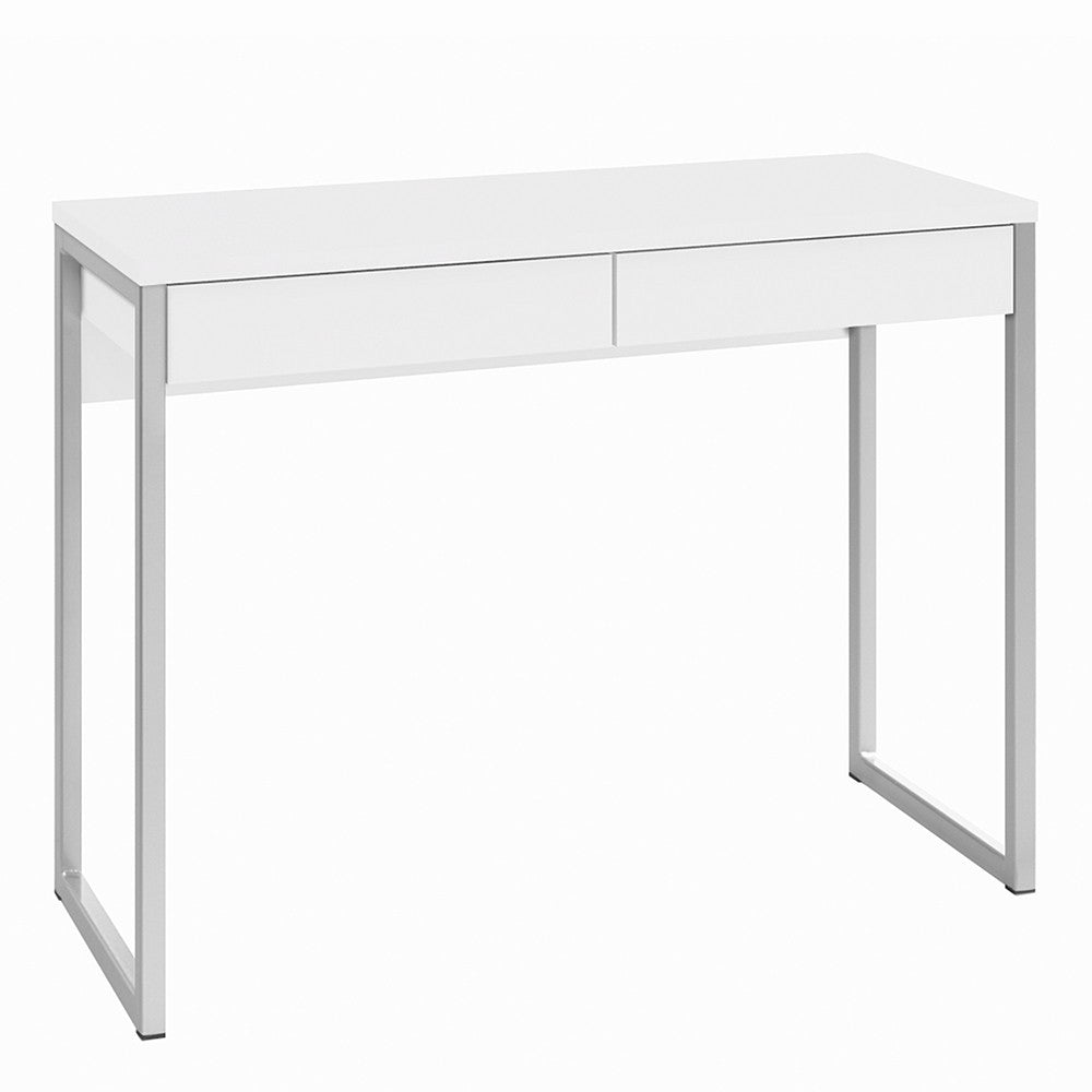 Function Plus Desk 2 Drawers In White High Gloss Uk Furniture