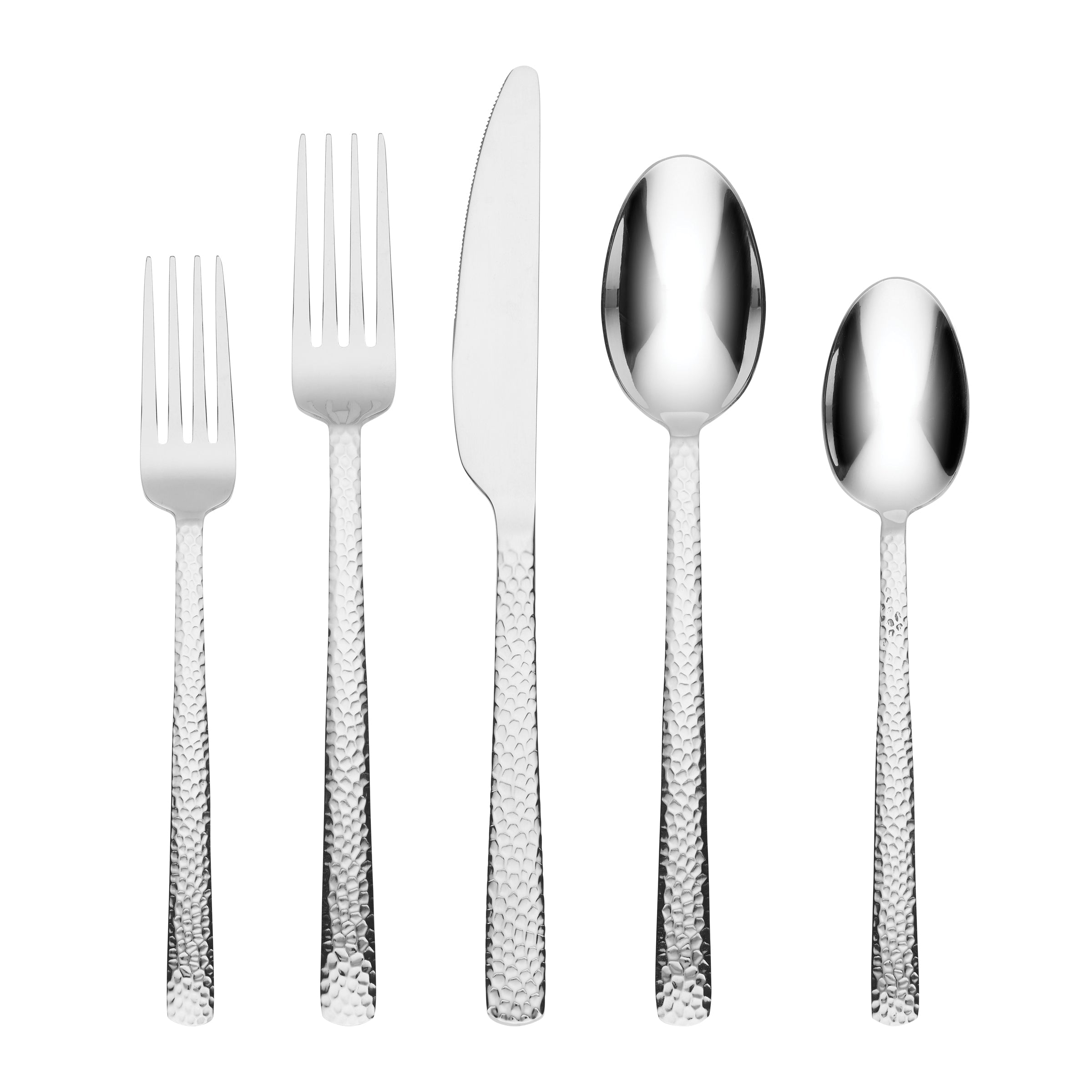Cambridge Silversmiths Henrietta Hammered Mirror 20-piece Flatware Set