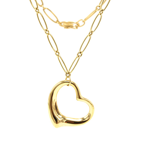 Tiffany & Co. Elsa Peretti Large Open Heart Pendant Chain Necklace 18k –  The Jewelry Gallery of Oyster Bay