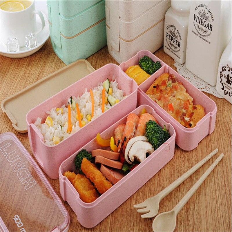 Wheat Straw Lunch Box 3 Layers 900ml