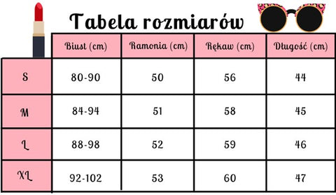 Tabela rozmiarów 1