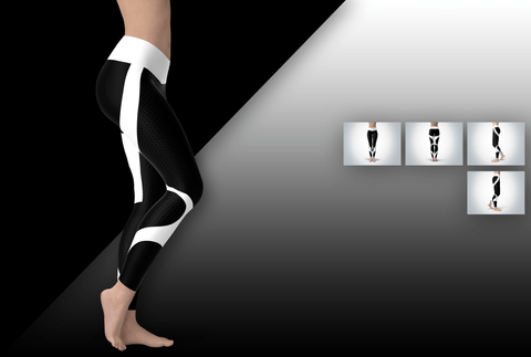 schwarz-weiße Yoga-Leggings-Yoga-Hosen
