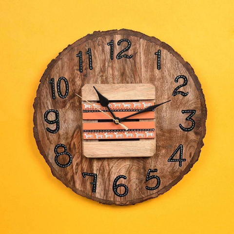 round wooden wall clock 