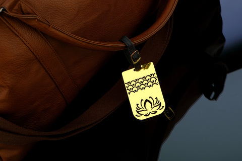 brass luggage tag